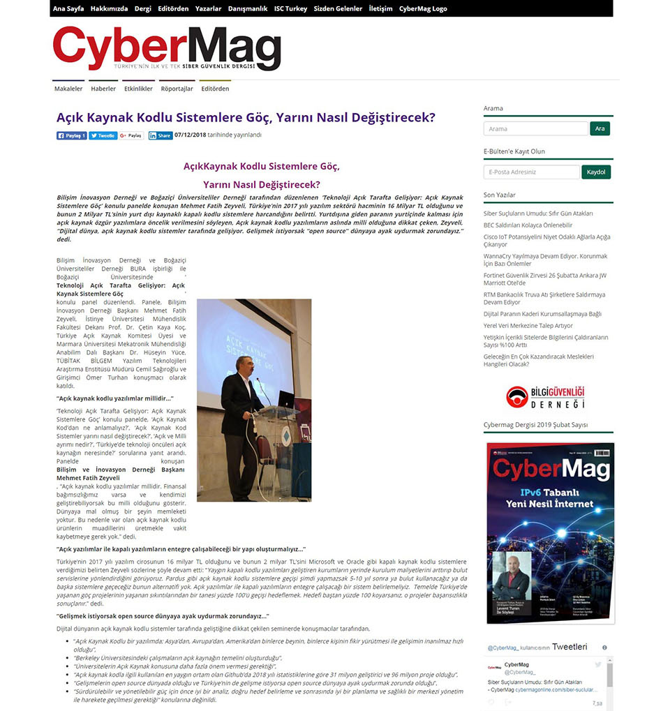 CyberMag Online Açık Kodlu Sistemlere Göç Yarını Nasıl Değiştirecek 2019-02-25