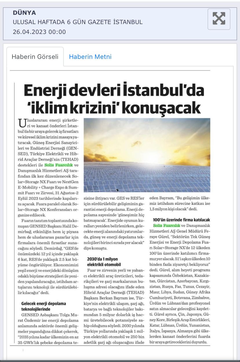 Enerji Devleri İstanbulda İklim Krizini Konuşacak